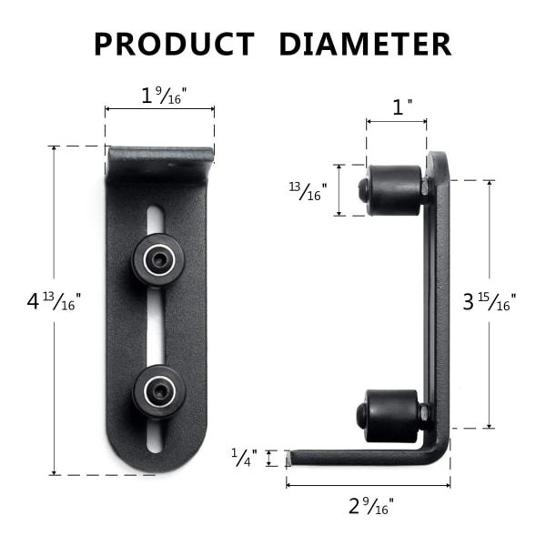 Skjutbar ladugårdsdörr Golvguider, släta skjutdörrsbottenguide, justerbar väggfäste Stay Roller Hardware Kit Wobbler