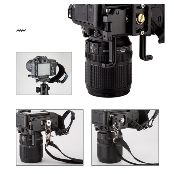 SLR kamera handledsrem mikrofiber läder snabb kamera handledsrem 5D3 5D4 D850 säkerhetsreplås black U-shape