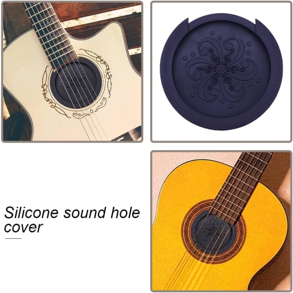 Guitar Sound Hole Cover Gummi Feedback Buster 10cm Sound Cover Protector för akustisk gitarr