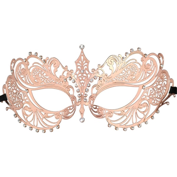 Maskeradmask för kvinnor, laserskuren metall Halloween-mask Venetian Carnival Ball Mask