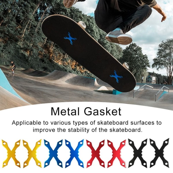 Fyrhjulig skateboard anti-sag metallpackning långbräda för att förhindra att brospikar sjunker pad dansbräda black