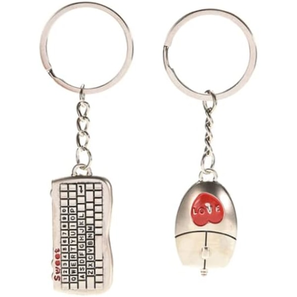 Älskare Nyckelringar Minimus och tangentbord Form Pandent Keychian Romantiska Par Nyckelringar för Par Nyckelring