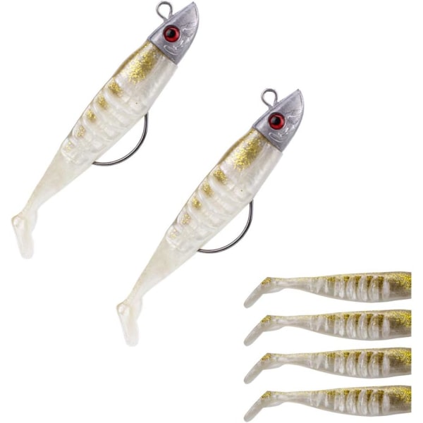 2 Styck Fiskedrag Set Metallhuvud Sötvatten Havsfisk Lures Fiske Jiggar för saltvatten Sötvatten Gädda Bass beten