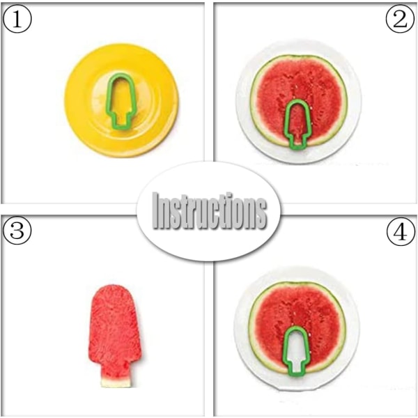 Multifunktionell Popsicle Form Vattenmelon Slicer Frukt Skärare Rostfritt stål Vattenmelon Form för Hem Kök green