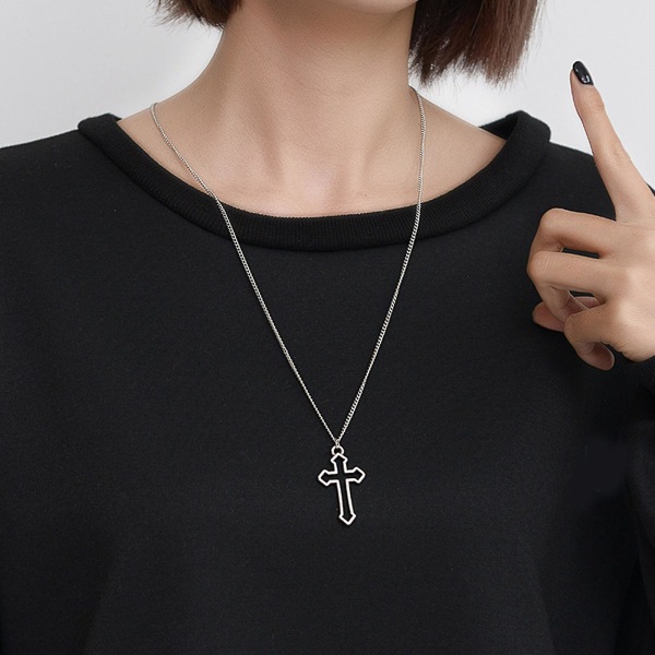 Män Kvinnor Jesus Kristus kors hänge halsband med mode enkel design påsk
