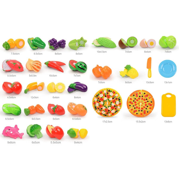 37st Toddler Kök Skärleksaker, Frukt Grönsaker Låtsas Mat Styckning Lekset Tidigt Utbildning Grundläggande färdigheter Lär dig