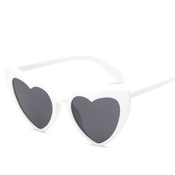 Vintage hjärtformade solglasögon för kvinnor oversized Uv400 1 st vit
