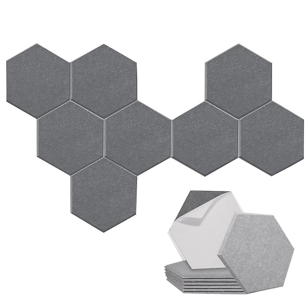 8-pack självhäftande hexagonal akustisk panel, ljudabsorberande panel
