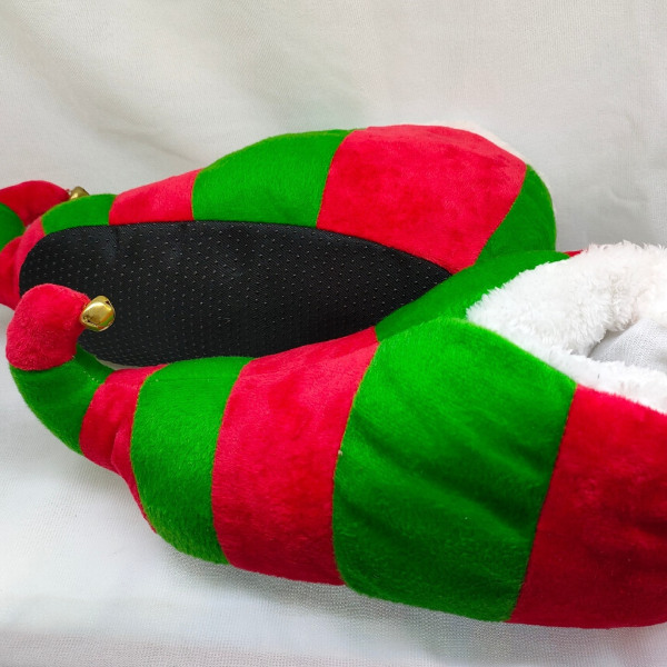 Jultofflor Röd Grön Tomte Skor Inomhustofflor Jul Husskor Dekor Rollspel Plyschskor för inomhus O