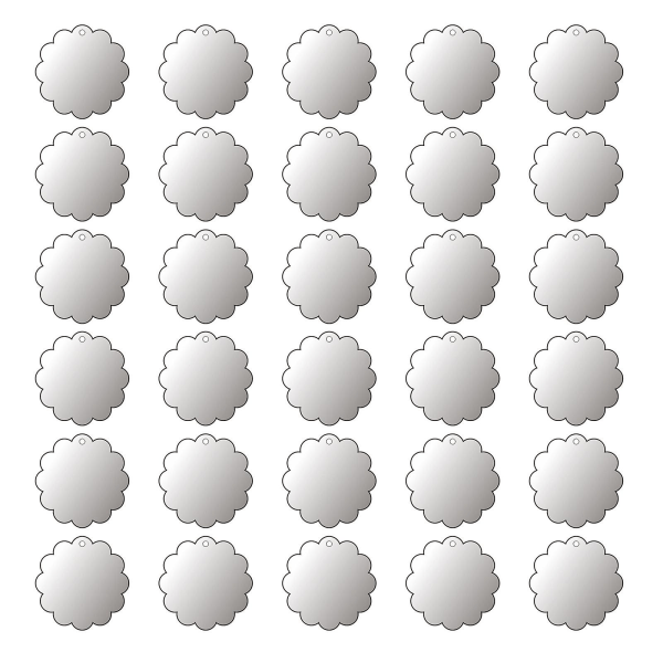 Akryl Nyckelring Blanks 30st Rund rektangel Klart bräda Tillbehör för handgjorda diy för nyckel Handgjorda kedja hänge 5cm round flower type