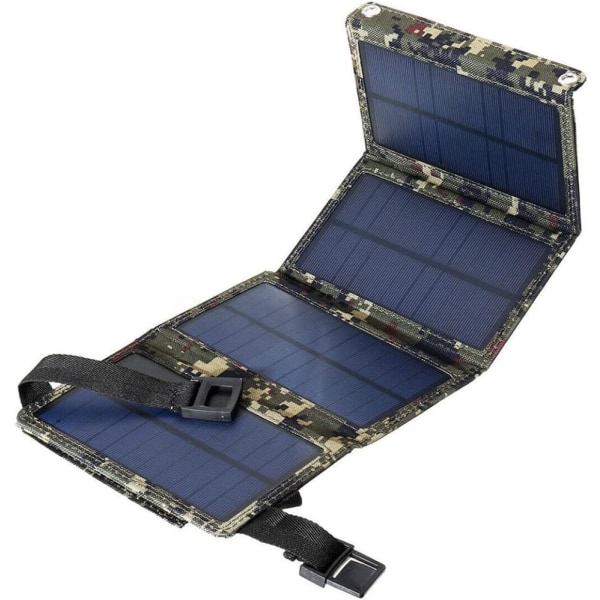 20W Solpanel Vikbar Batteriladdare Utomhus Mobiltelefon Power Kamouflage, Vikbar Solar Laddare Camouflage