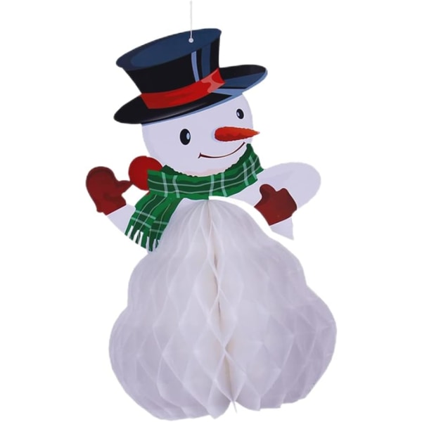 Mini Honeycomb Snowman Juldekorationer, paket med 4 Vit Vit, Juldekorationer, Juldekoration