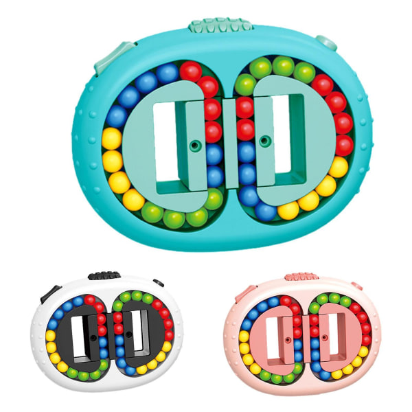 Cube Magic Bean Toy-små pärlor Roterande pusselleksaker|iq-leksak för barn och vuxna 1 st blå
