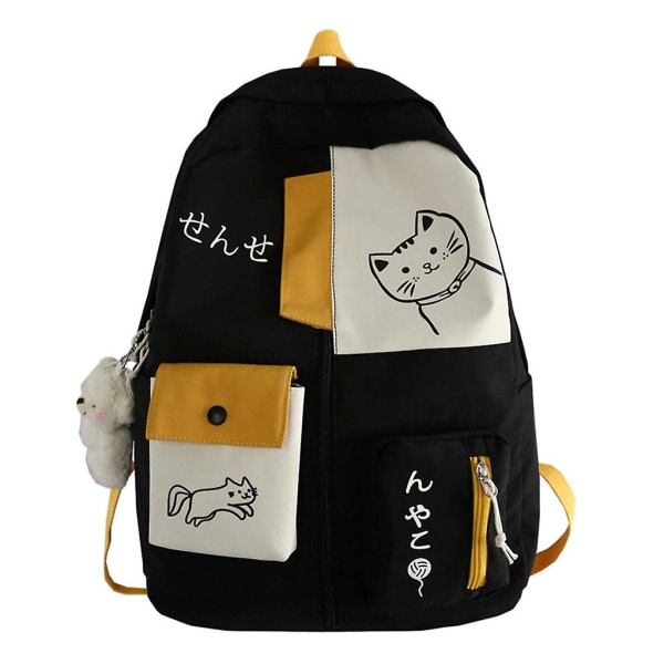 Skolryggsäck för kvinnor Kawaii Patchwork Kvinnlig väska i japansk stil med stor kapacitet