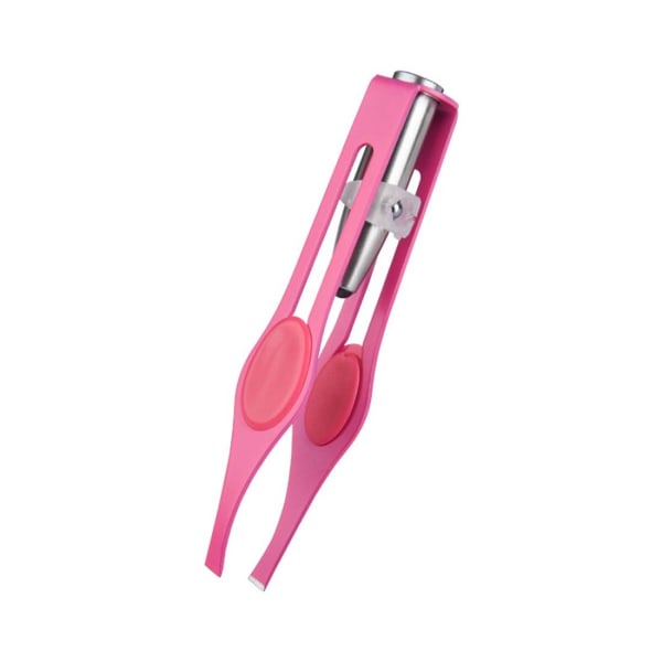 1 bit pincett med LED ljus hårborttagning Upplyst pincett Makeup pincett med lätta verktyg för män kvinnor pink