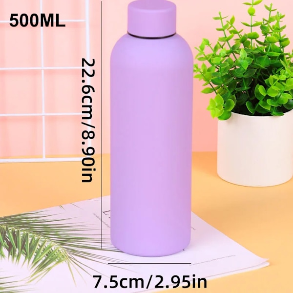 500ML Termosmugg med liten öppning, utomhusflaska i rostfritt stål Purple 500ml