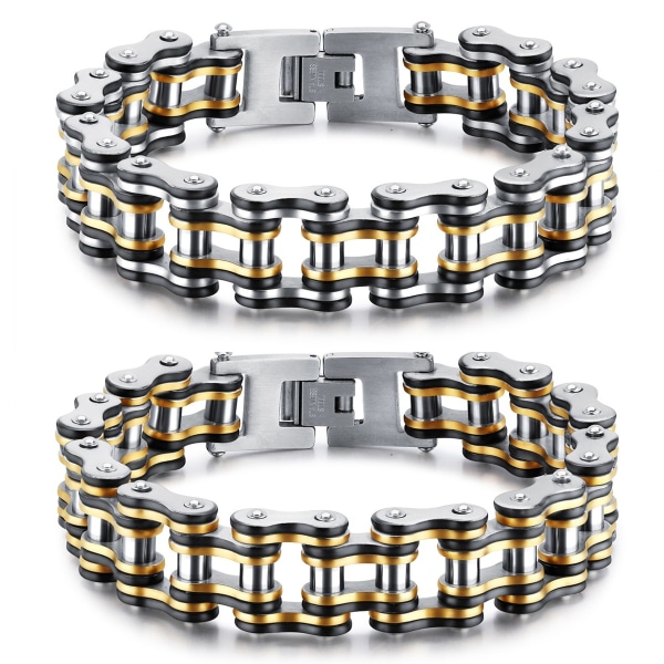Motorcykelkedja armband Titanstål Motorcykelkedja armband djärv och edgy design gold