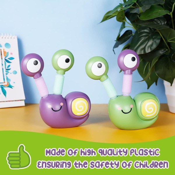 2st Pop-rör Fidgets Leksak Sensorisk Stretch Snigel Toddler Flexibel Variabel Stress Ångestlindring Sniglar Finmotorik Lärleksak purple