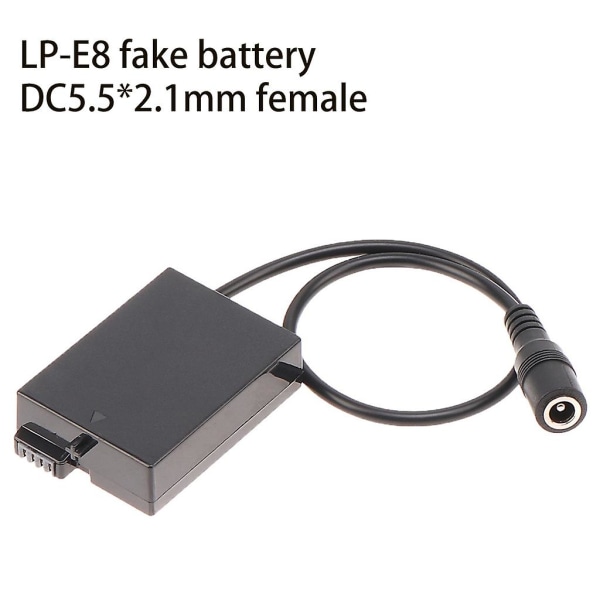 Kamera Power Dc 5,5x2,1mm Kabel Lpe8 Dummy Batteri för 550d 650d 700d