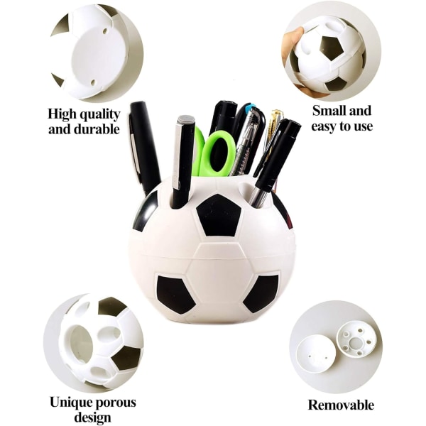 Pennhållare Skrivbord Prydligt med multifunktionell kreativ fotbollsstil, plastmaterial av hållbart och användbart för dekorationg Yo