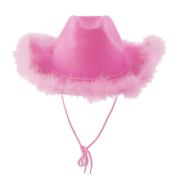 Fjäderdekor i västerländsk stil Cowboyhatt i filt Cowgirl Cosplay Party Accessoar