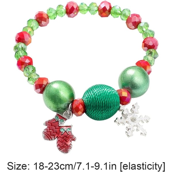 Christmas Beaded Charm Armband Armband Armband Elastisk Snowflake Handske Dangle Armband för kvinnor Flickor