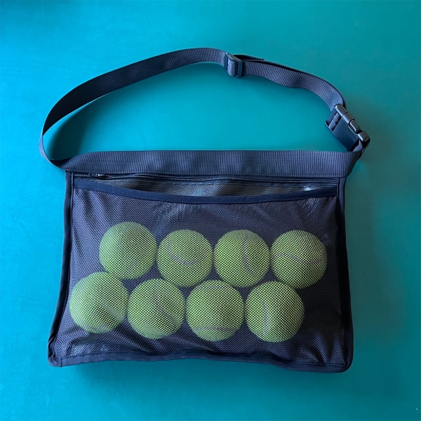 Tennis pick-up väska bordtennis golf bärbar förvaringsväska snabb lärande träningsboll midjeväska black