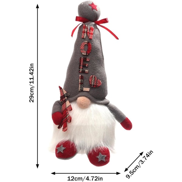 2 st Christmas Plysch Gnomes Tomte Gnome Ornaments, LED Lighted Faceless Gnome Plyschdocka Skogstomte, Holiday Elf Dwarf Figurine