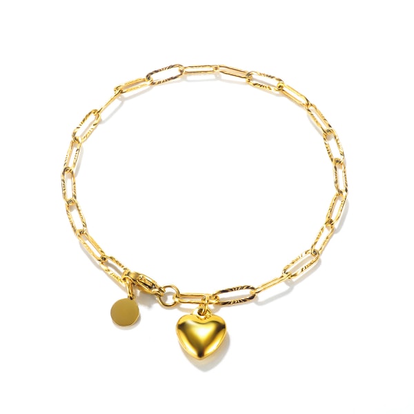 Hjärtformat rund hängsmycke i rostfritt stål - eleganta och eleganta smycken för kvinnor gold