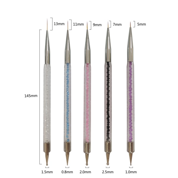 Nail Art Borstar, Nail Art Ritpenna, Manikyr Drill Drawing Nagel Pensel Penna, för Manikyr Nail Art Design