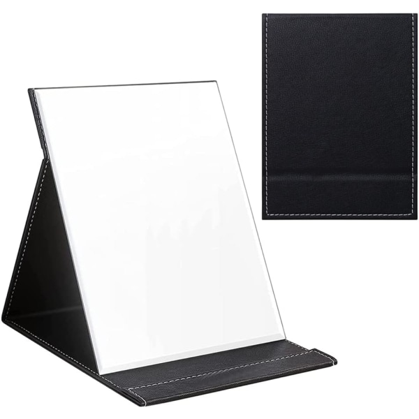 Resefällbar spegel PU-läder bordsskiva spegel sminkspegel med stativ Kompakta speglar (21 * 15 cm / 8,26 * 5,9 tum , B