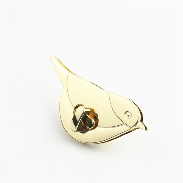 2st fågelformad vridsvänglås, handväska lås, tumsvänglås, DIY-spänne för väsktillverkning Bok Lädertyg H light gold