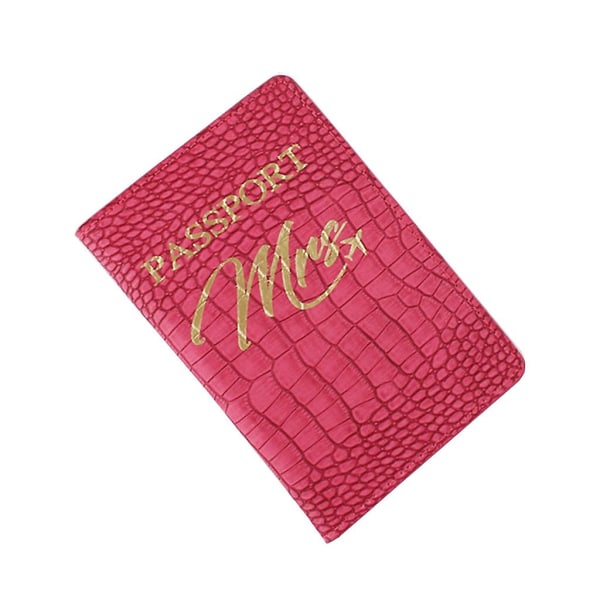 Krokodilmönster Pu-läder passöverdrag Hållare Case Rose red