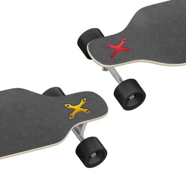 Fyrhjuls skateboard anti-sag metall packning lång bräda för att förhindra brospik från att sjunka pad dansbräda black