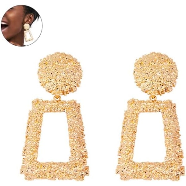 Kvinnor Maxi Drop örhängen Stora geometriska hänge örhängen Bröllopsuttalande Smycken Kvinnliga Bijoux 4 Par - Guld örhängen