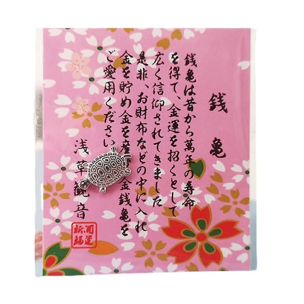 Guld Silver Lucky Turtle Lucky Turtle Tortoise Flower Paper Card Bring Luck pink Sakura Paper Card Silver turtle