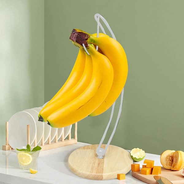 Köksbananhållare - Modern Bananhängare Trädställ med bas, Banan Grape Lychee Rack för Hem Kök Vardagsrum Matsal