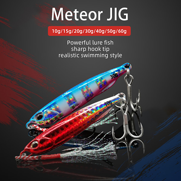 Metallgjutna jiggsked 15/30/40/50g Shore Casting Jig Bait Tackle 7.2*4cm