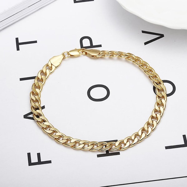 Guld armband i rostfritt stål 6 mm bredd Armband Armband Smycken för vänner