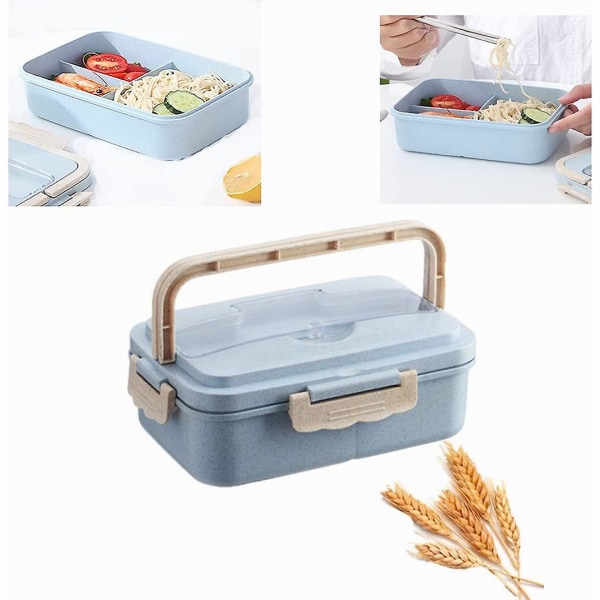 Bento Box - Bpa-fri återanvändbar lunchbehållare med sked hackad