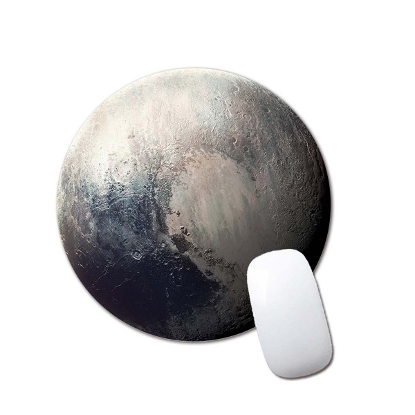 Musmatta Premium-texturerad, vattentät, halkfri gummibas rund musmatta för bärbar dator gummikontor Moon Pluto