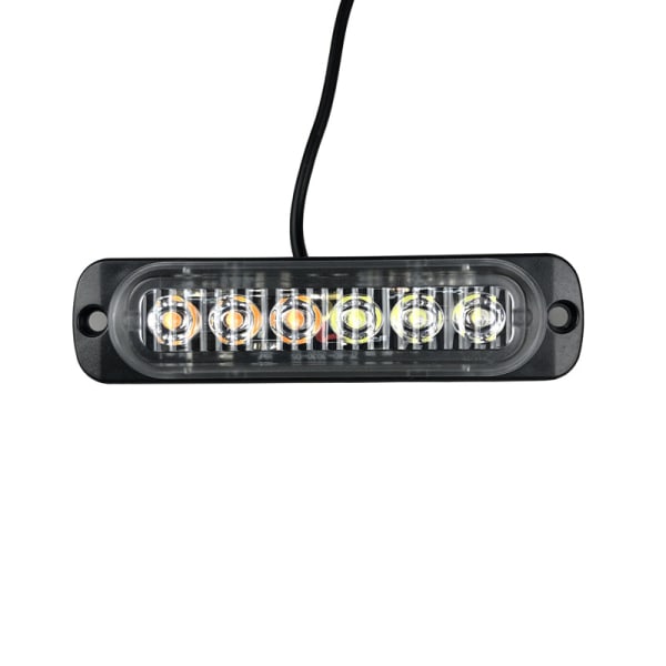 12-24V ljusstark enkelrads 6LED lastbilsvarningsljus motorcykel pickup modifierat dekorativt blixtljus White