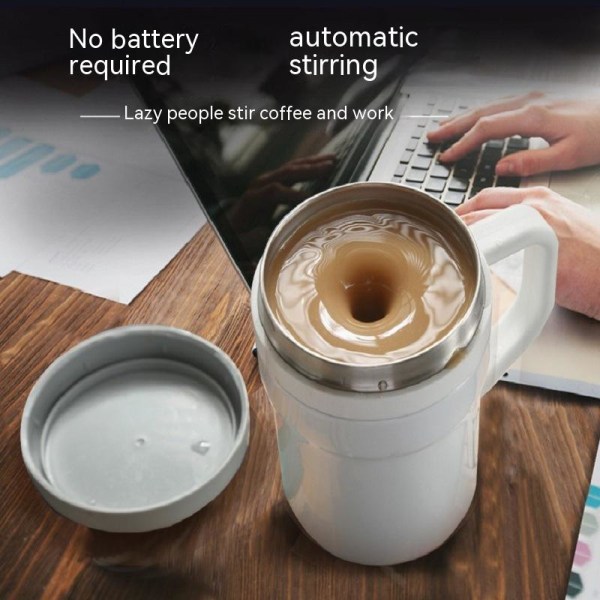 Automatisk omrörningsmugg Fulladdad bärbar elektrisk magnetisk kopp med thermal för kaffe black