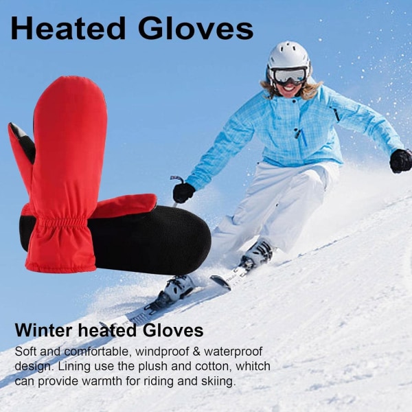 Uppvärmda vantar för män och kvinnor, elektriska uppvärmda handskar Vattentäta uppvärmda skidhandskar Handvärmare för skidåkning Fotvandring Skridskoåkning Campi