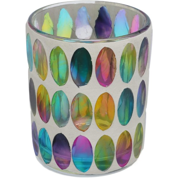 Ljushållare, mosaik värmeljushållare Färgglad glasmosaikstil Levande lyster glasljushållare
