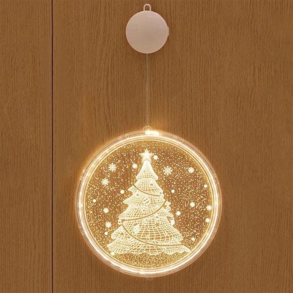 Juldekorationer Dekorativ jullykta LED-batteriljus Bell Deer Ljusslinga Akryl Nyhet Semester Par tree