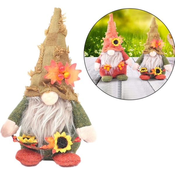 Blomma Ansiktslös docka Gnome Vårplysch Dvärg Elf Doll Ornament Dekoration Present med blombär för hemmakontoret Skrivbordsstil2