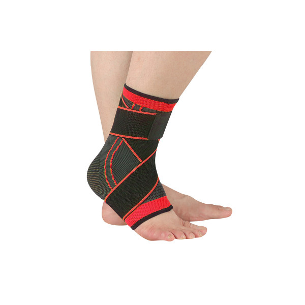 Nylon sportfotledsskydd för män och kvinnor sportar fyrsidigt elastiskt varmt andningsbart fotledsfast fotledsskydd red