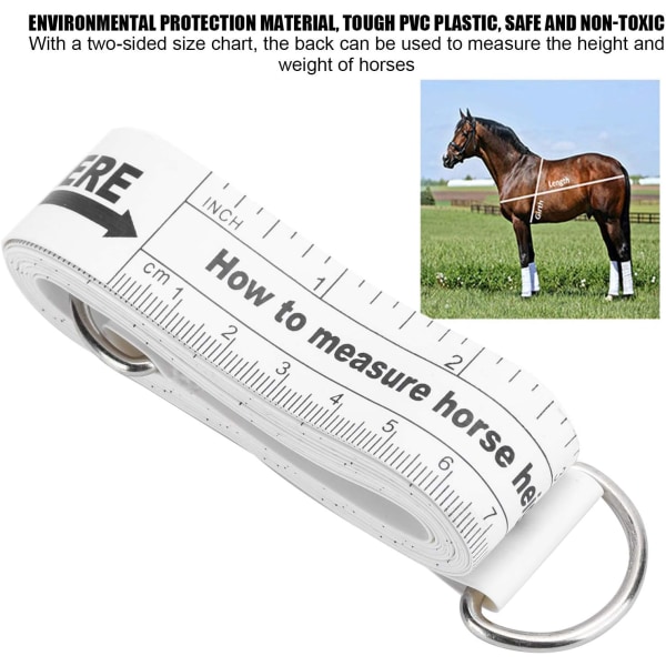 250 cm hästponny höjdviktsmåttband, djurhöjd och viktmått för lantbruksutrustning