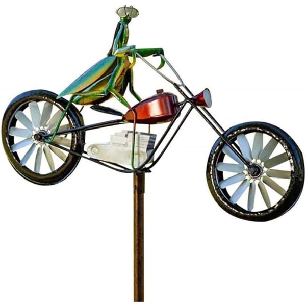 Vintage cykel metall vindsnurra, trädgårdsdjur väderkvarn vindsnurra Dekorativ trädgård skulptur Stake för trädgård gräsmatta